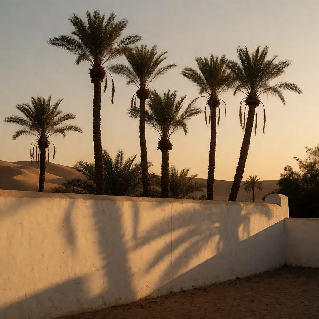 Palm trees at golden hour in Egypt