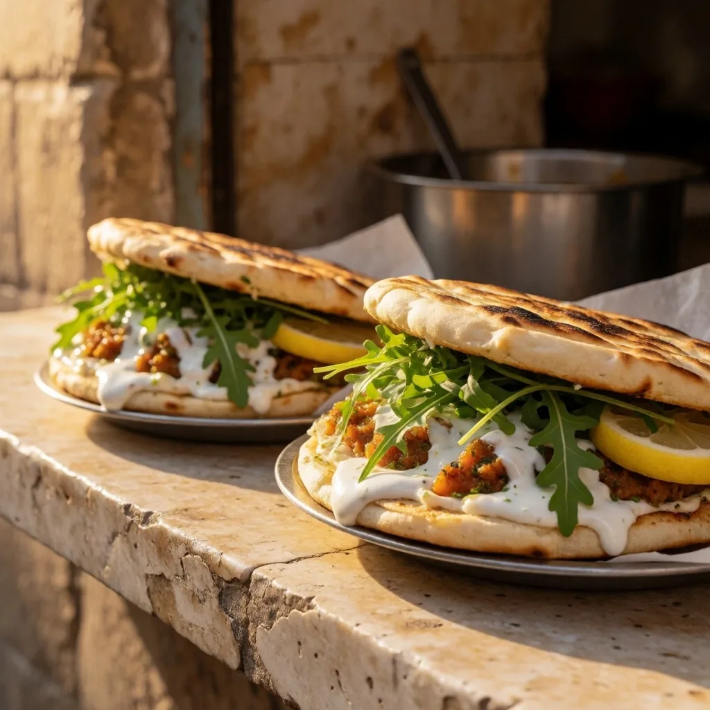 Ta'ameya falafel sandwiches in flatbread